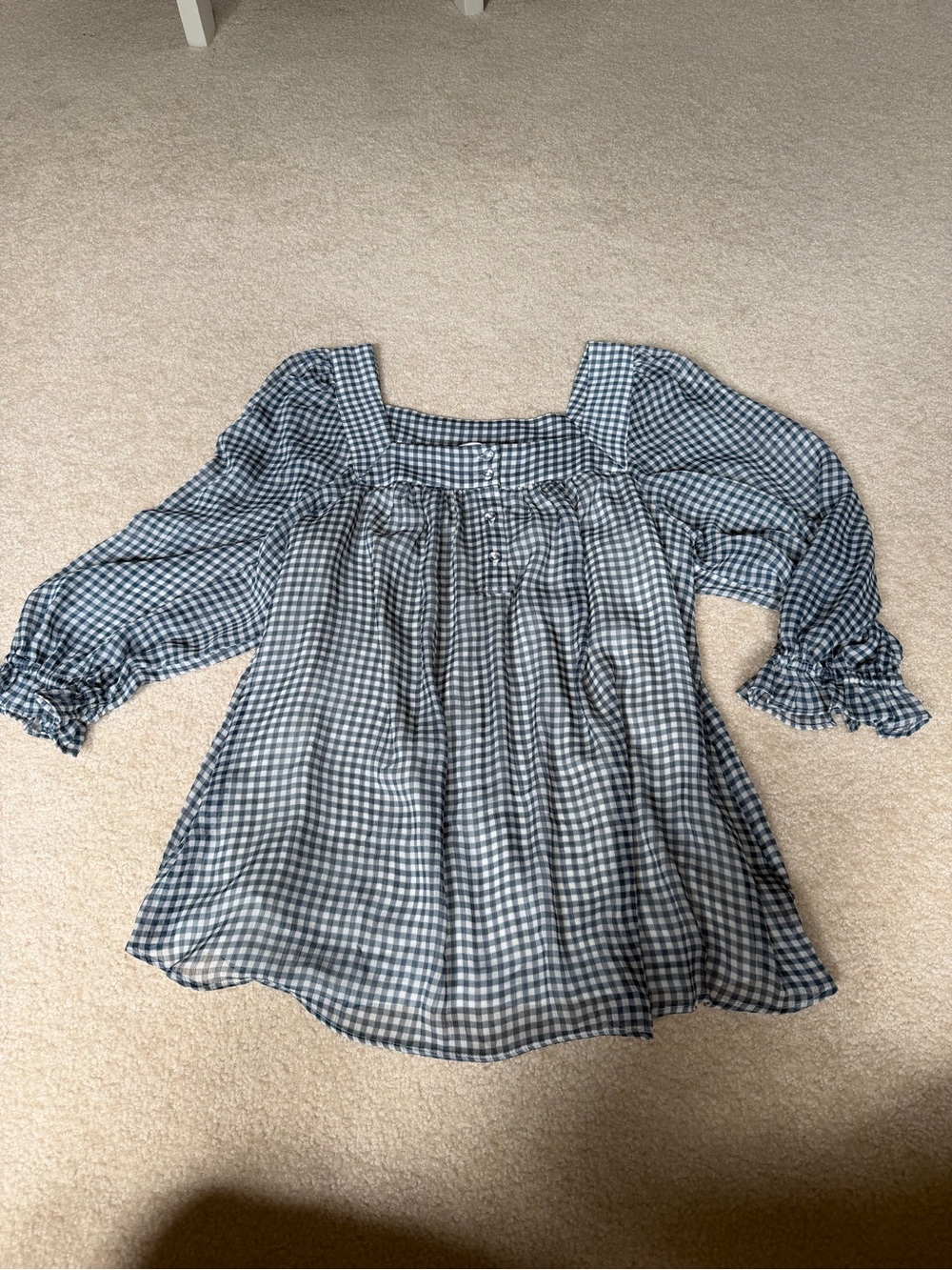 LC Lauren Conrad Gingham Square-Neck Blouse